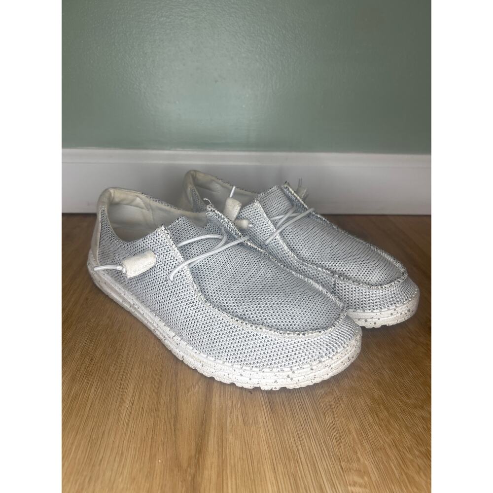 Hey Dude Women's White Knit Mules